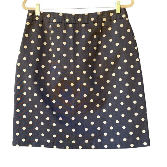 Boden Cotton Polka Dot Pencil Skirt Gray Tan Size 10 Career Office - Picture 2 of 15